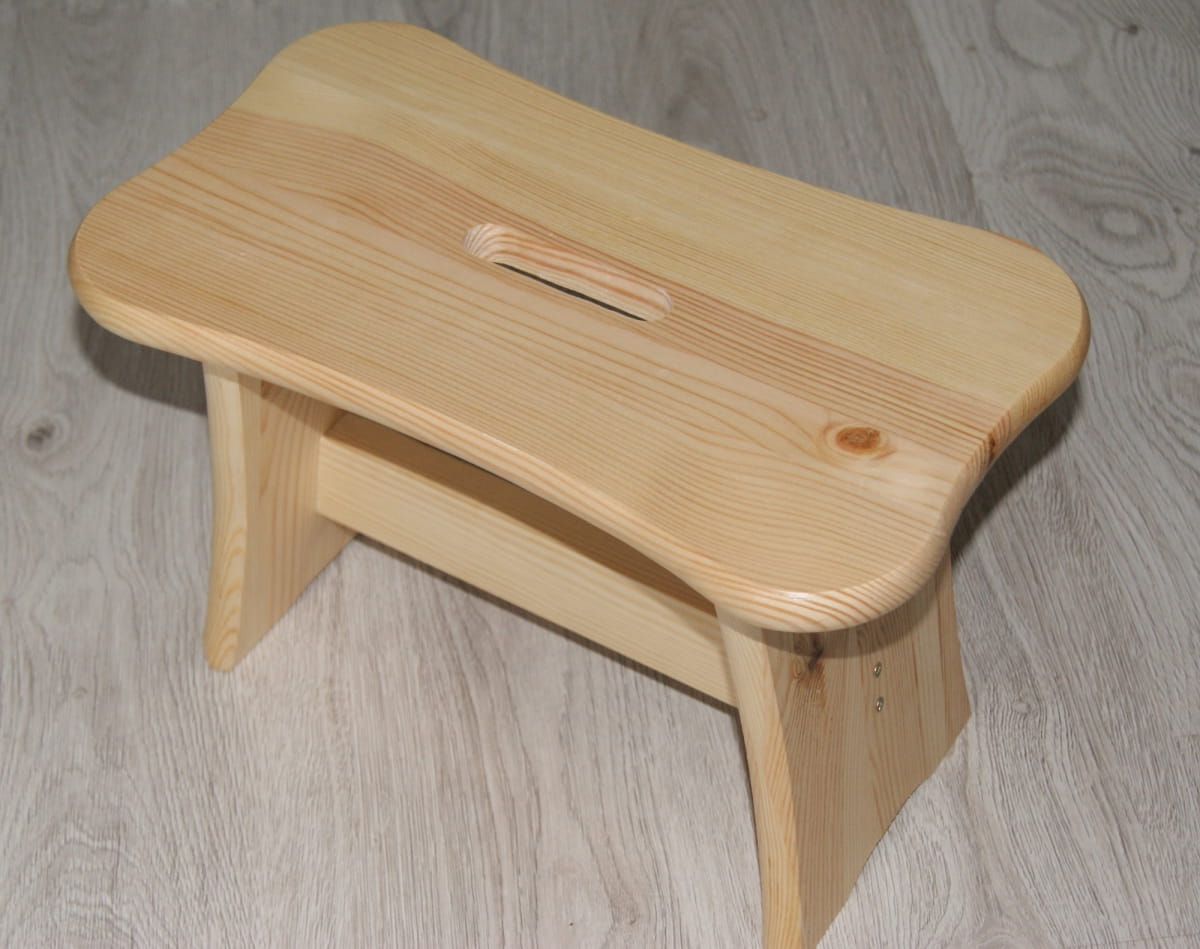 Wooden ryczka screwed Stool chair | Wooden stool assembled | Wooden stool for sitting | Stable wooden chair