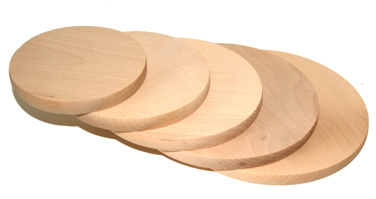 Rundes Holzschneidebrett 5-tlg. HIT | 5er Set Küchenbretter aus Holz | Runde Servierbretter | Küchenbretter-Set