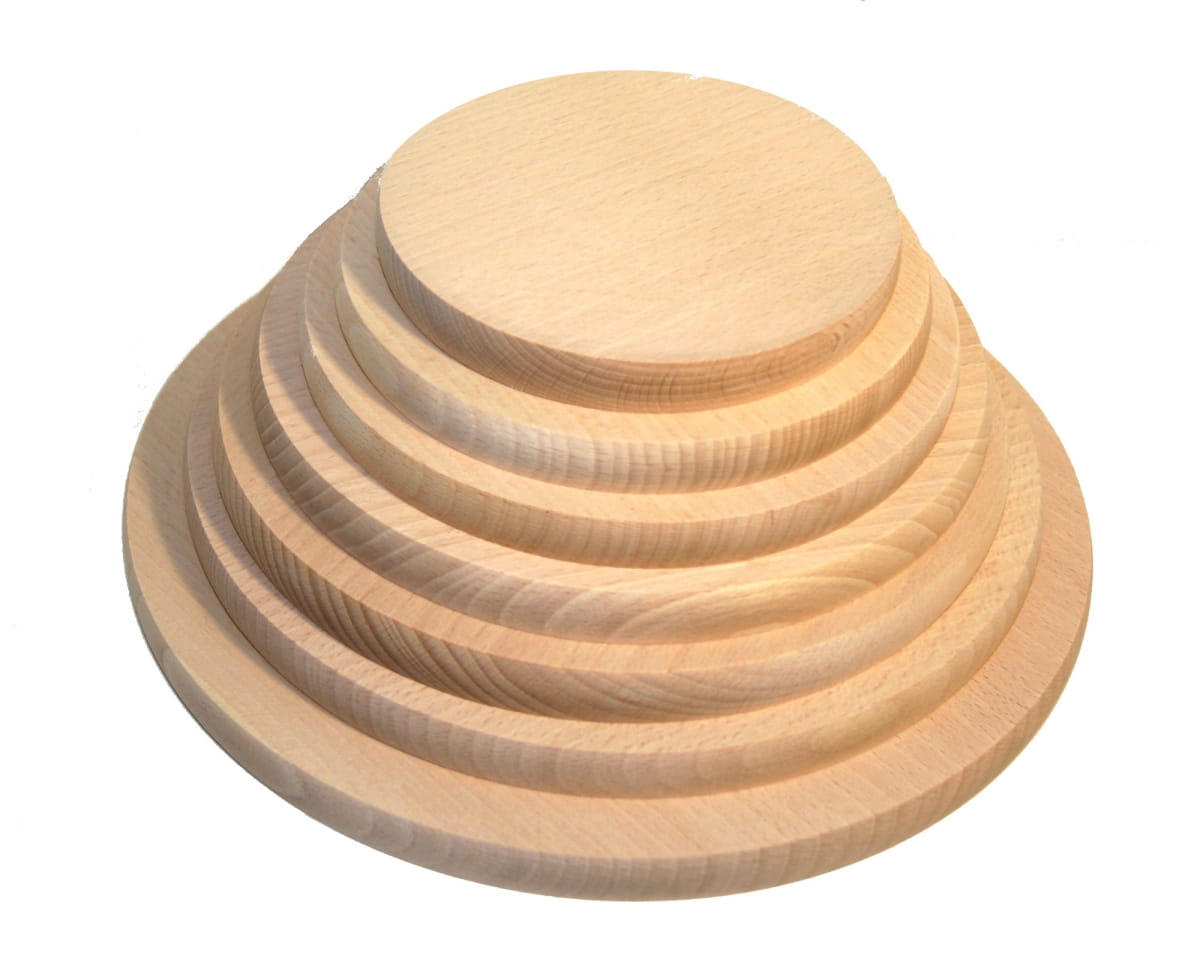 Rundes Holzschneidebrett 7-tlg. HIT | Küchenbretter-Set | Schneidebretter aus Holz | rundes Servierbrett