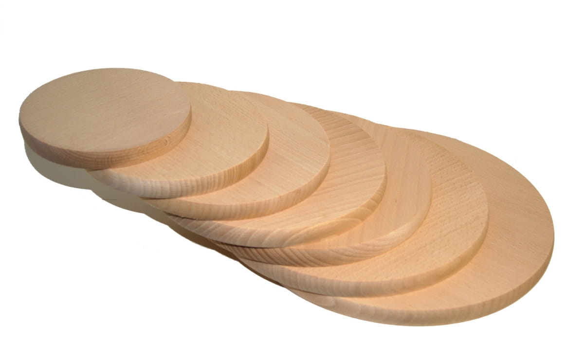 Rundes Holzschneidebrett 7-tlg. HIT | Küchenbretter-Set | Schneidebretter aus Holz | rundes Servierbrett