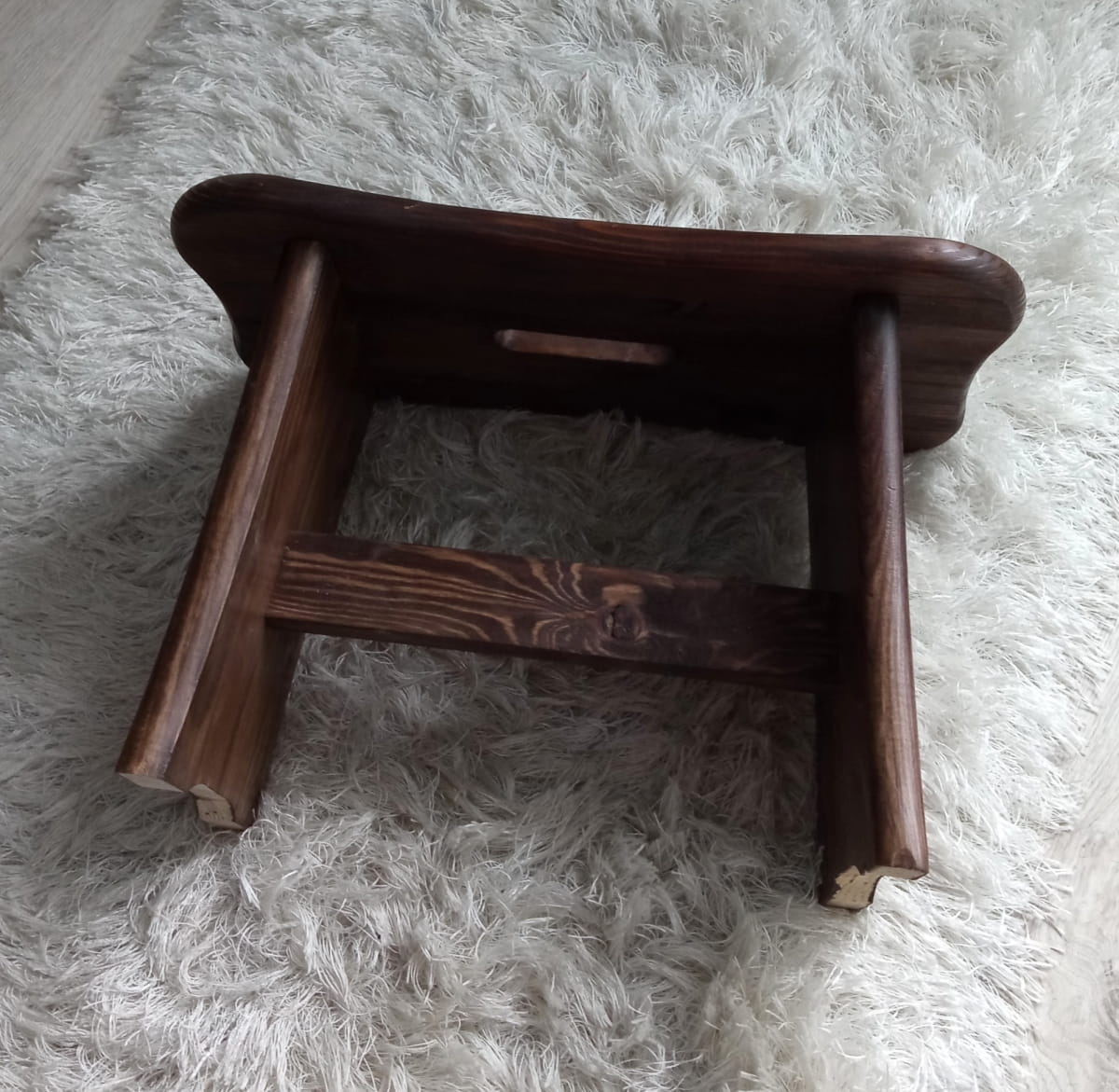Brown wooden twisted stool Stool chair | Brown wooden stool | Assembled stool | Chair without backrest | Solid stool