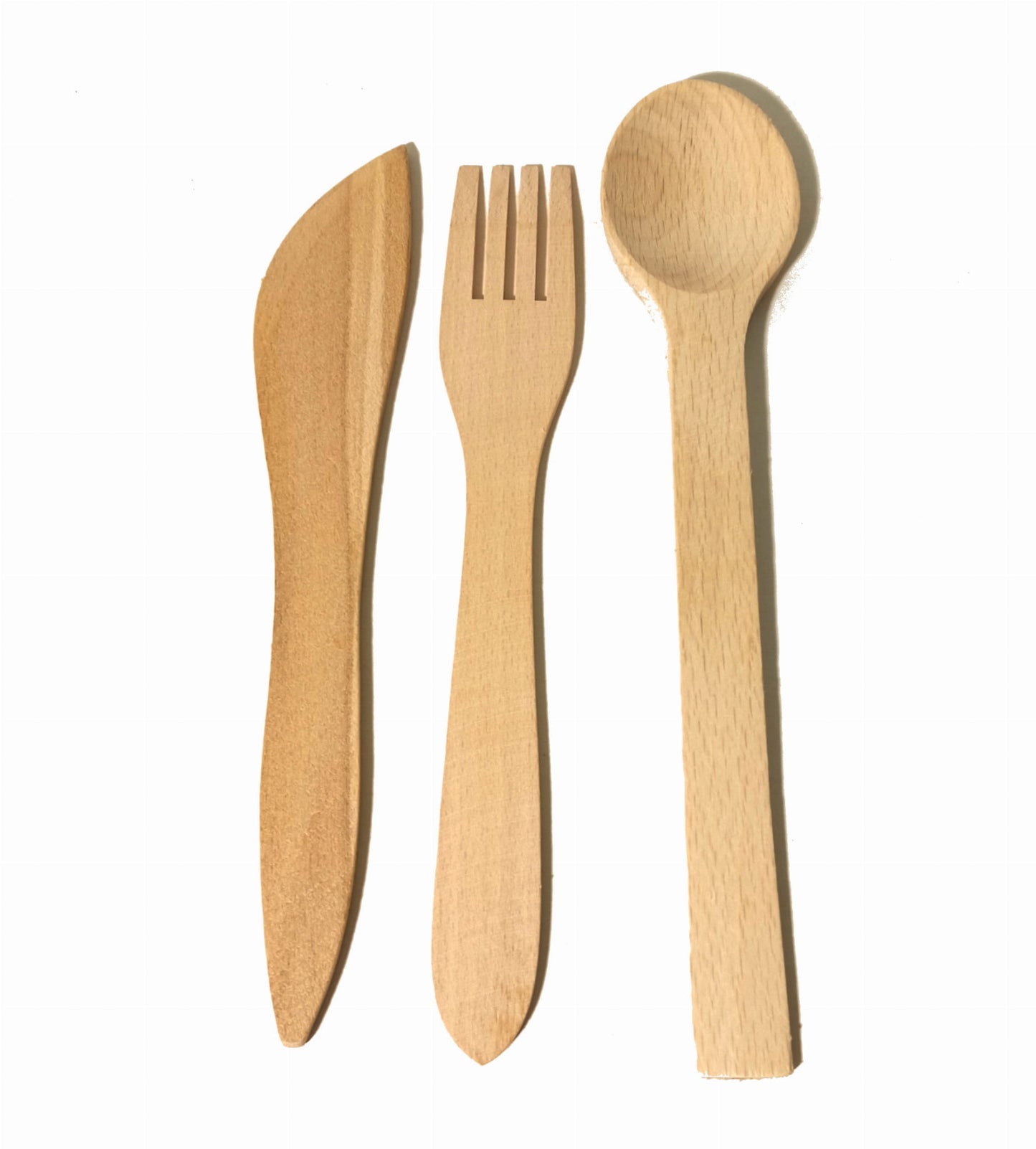 Spoon fork knife set ECO made of beech wood | Ecological wooden cutlery | Biodegradable cutlery set | ECO cutlery set