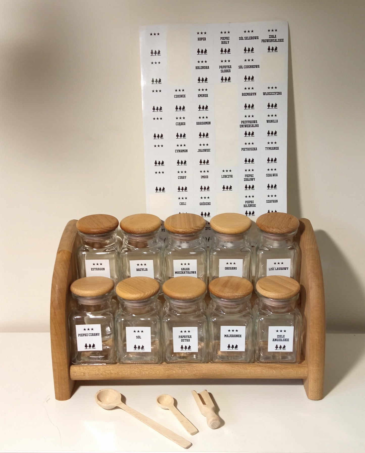 Label stickers for spice jars 48 pcs | Stickers for kitchen containers | Self-adhesive spice labels | Kitchen organizers