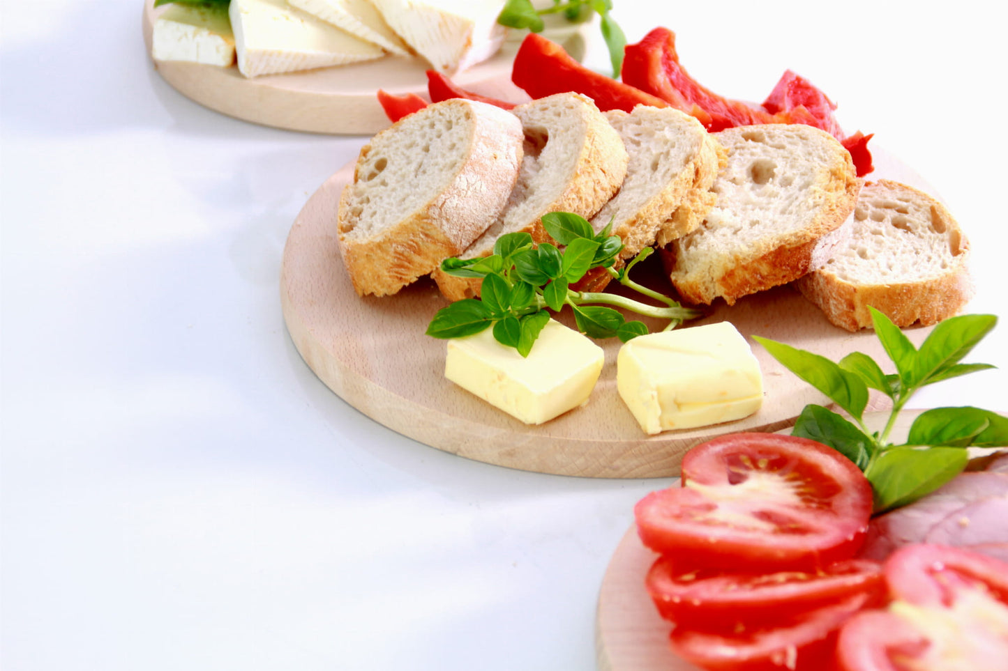 Round wooden cutting board 3 pcs HIT | set of kitchen boards | wooden serving discs | set of food cutting boards