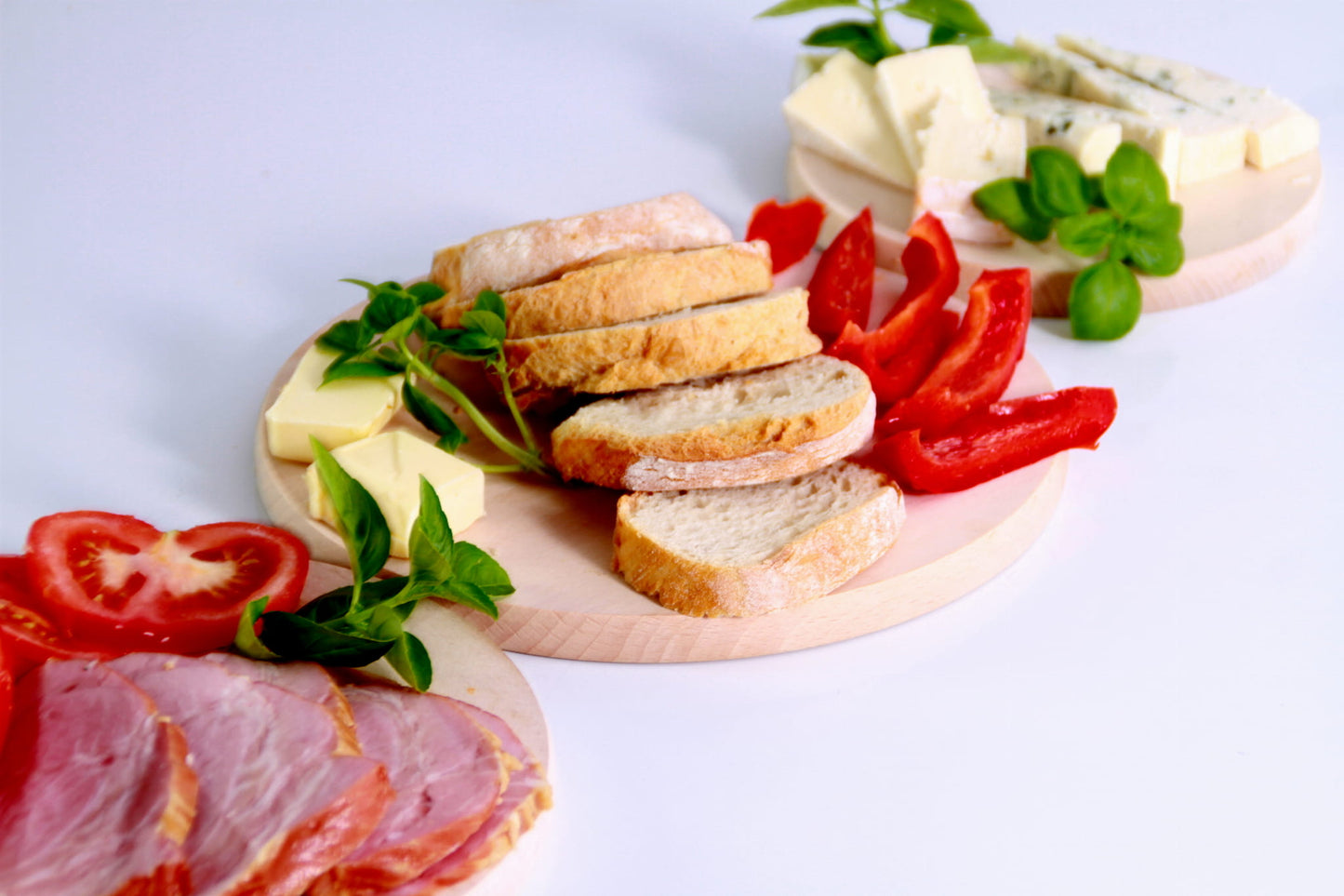 Round wooden cutting board 3 pcs HIT | set of kitchen boards | wooden serving discs | set of food cutting boards
