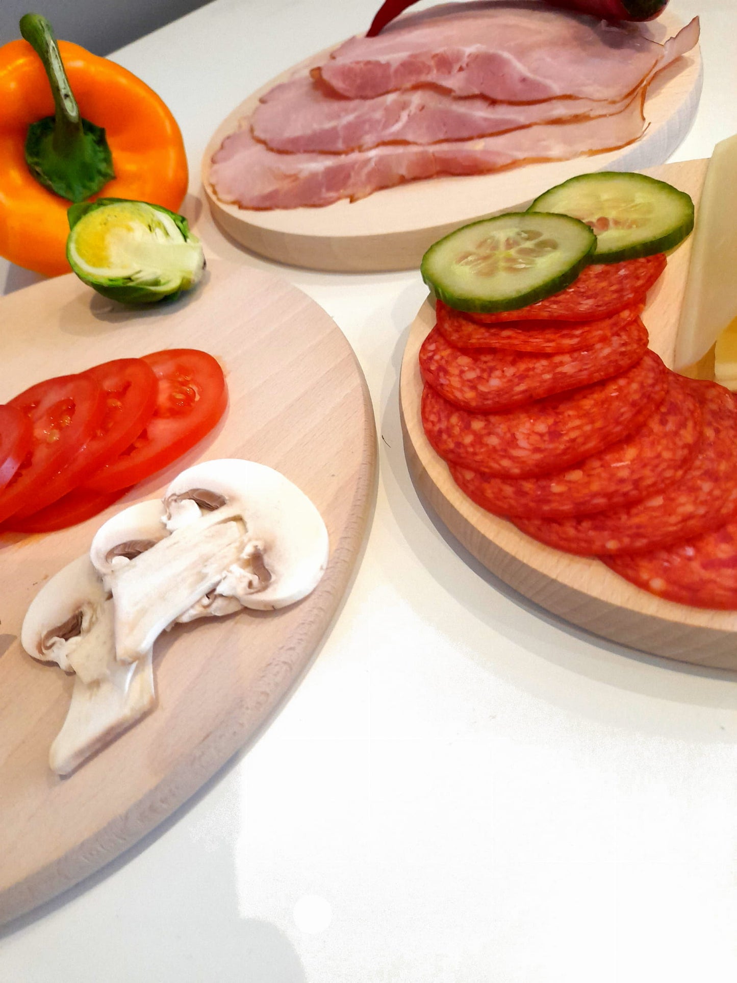 Round wooden cutting board 3 pcs HIT | set of kitchen boards | wooden serving discs | set of food cutting boards