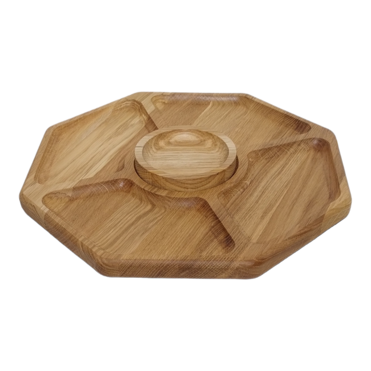 Eichenbrett mit Waben-Saucenschale | Servierbrett aus Holz | Imbissstand | Käseplatte | Dip-Set