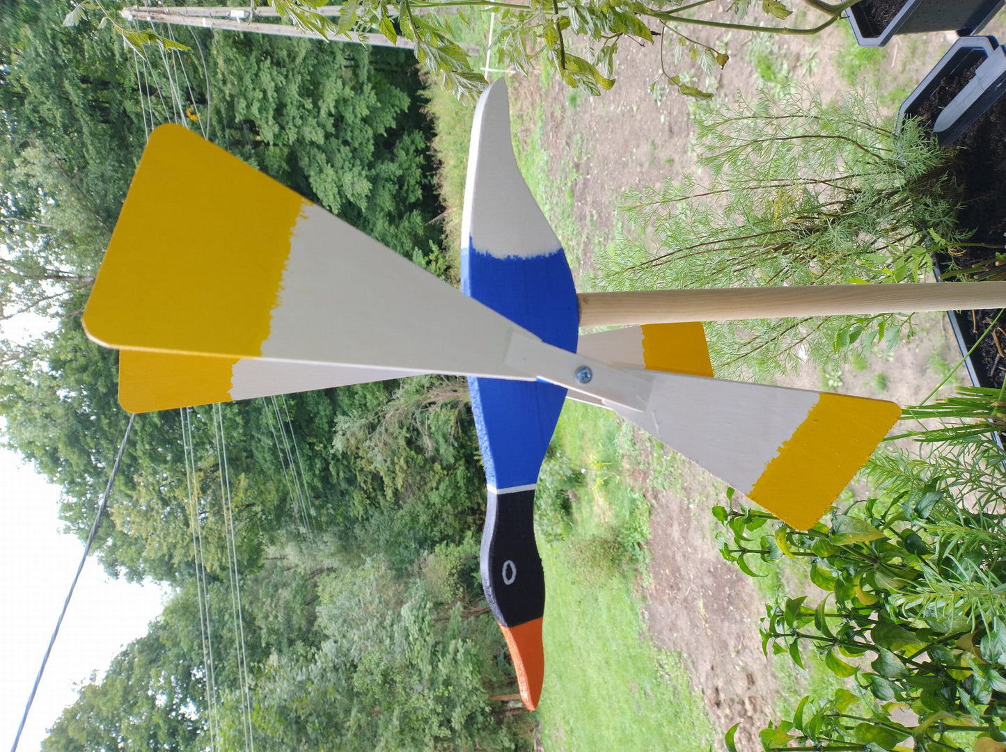 Garden windmill LARGE 47 cm duck | Decorative bird scarer | Garden windmill | Garden decoration | Bird and animal scarer