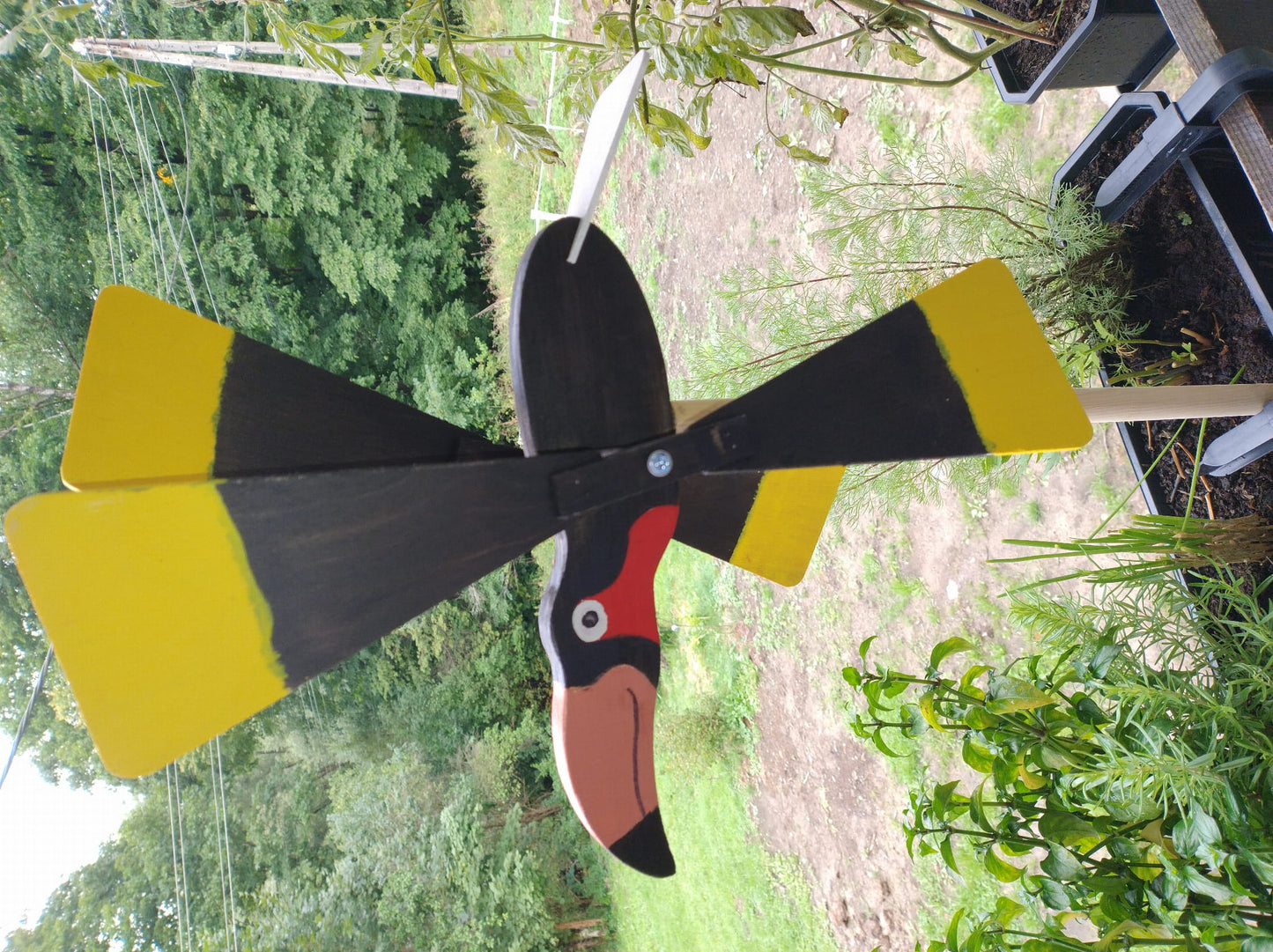 Garden windmill LARGE 47 cm toucan | garden decoration | bird scarer | colorful garden windmill | garden decoration with bird