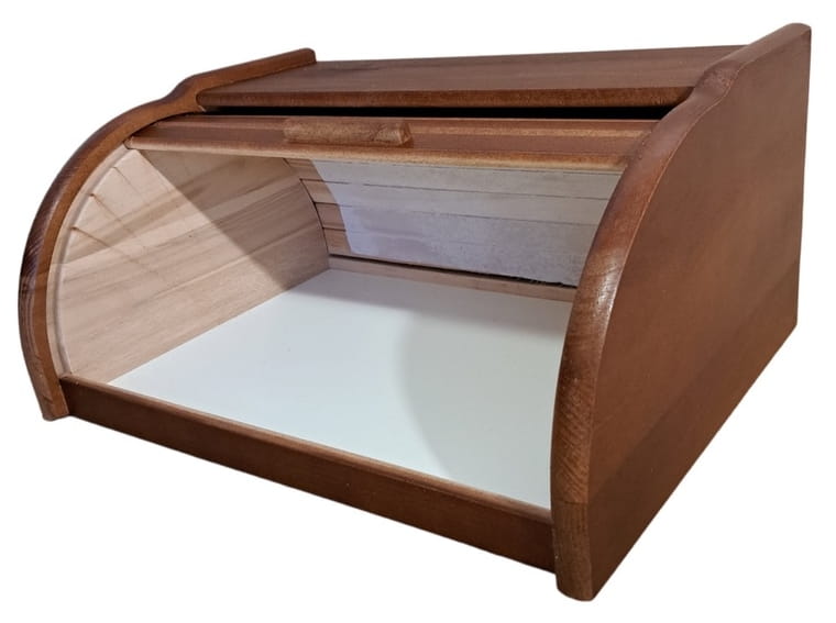 Boîte à pain en bois - petite noix | conteneur à pain | boîte à pain | caisse à pain en bois | boîte à pain de cuisine en noix