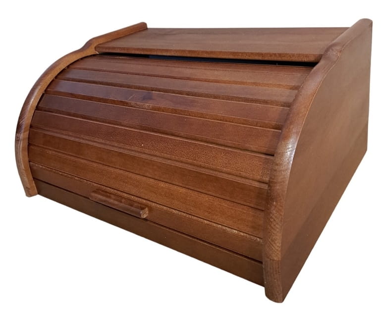 Coffre à pain en bois - grand noyer | conteneur à pain | coffre à pain de cuisine | rangement à pain en bois | grand coffre à pain couleur noyer