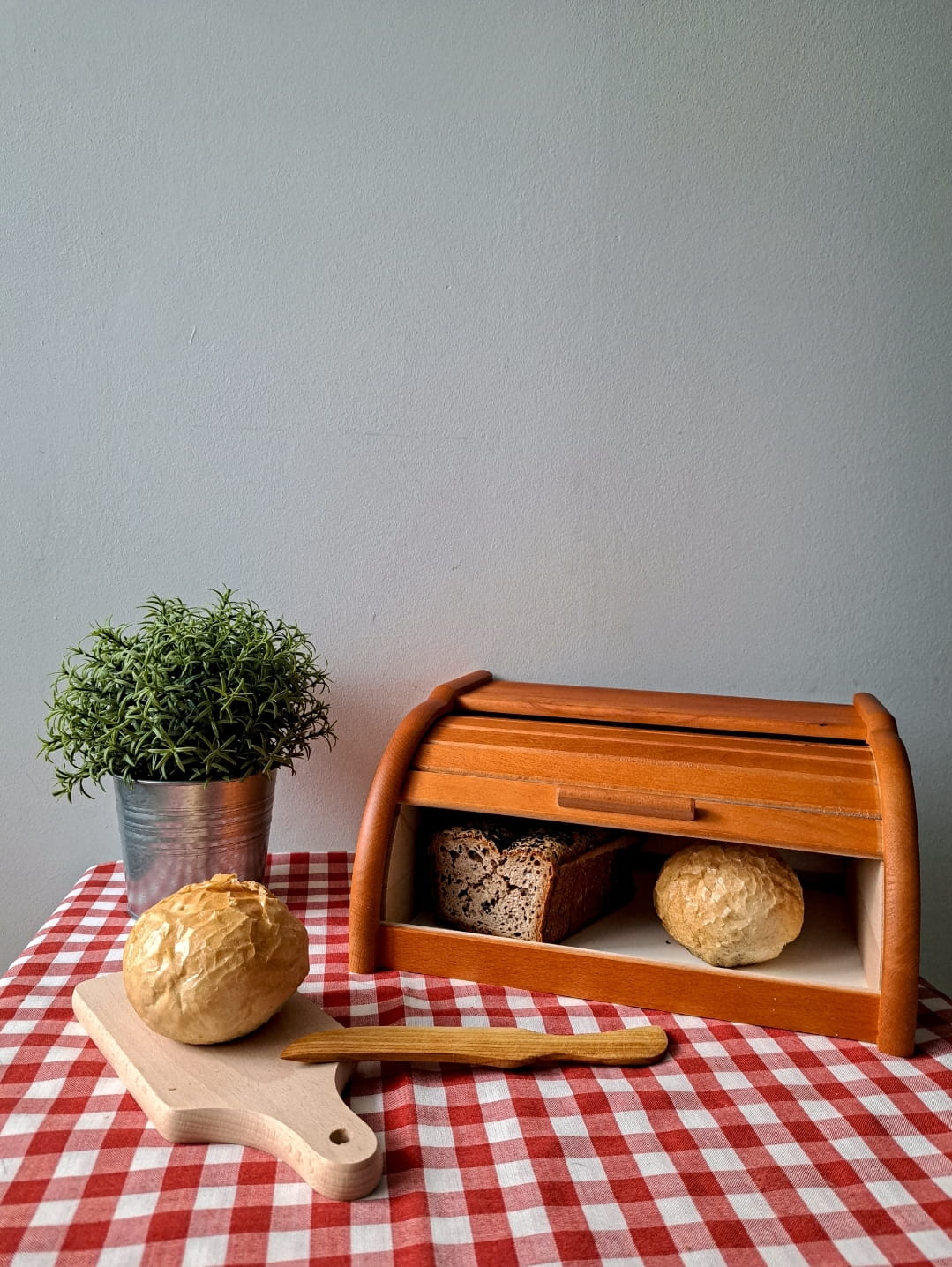 Chauffe-pain en bois - petit en bouleau | conteneur à pain | chauffe-pain en bois de cuisine | boîte à pain | organisateur de cuisine | mini chauffe-pain