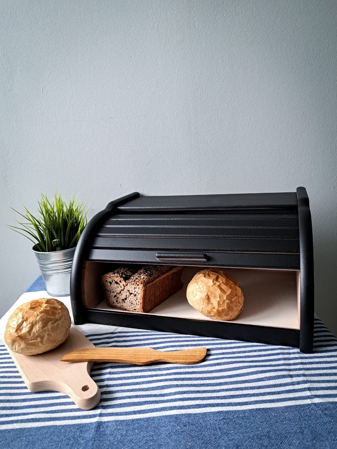 Wooden bread box - beech black | bread container | wooden bread box | black beech bread box | kitchen bread box