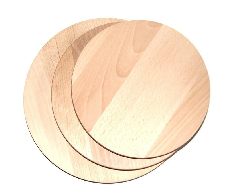 Round wooden cutting board 3 pcs HIT | set of kitchen boards | wooden serving discs | set of food cutting boards