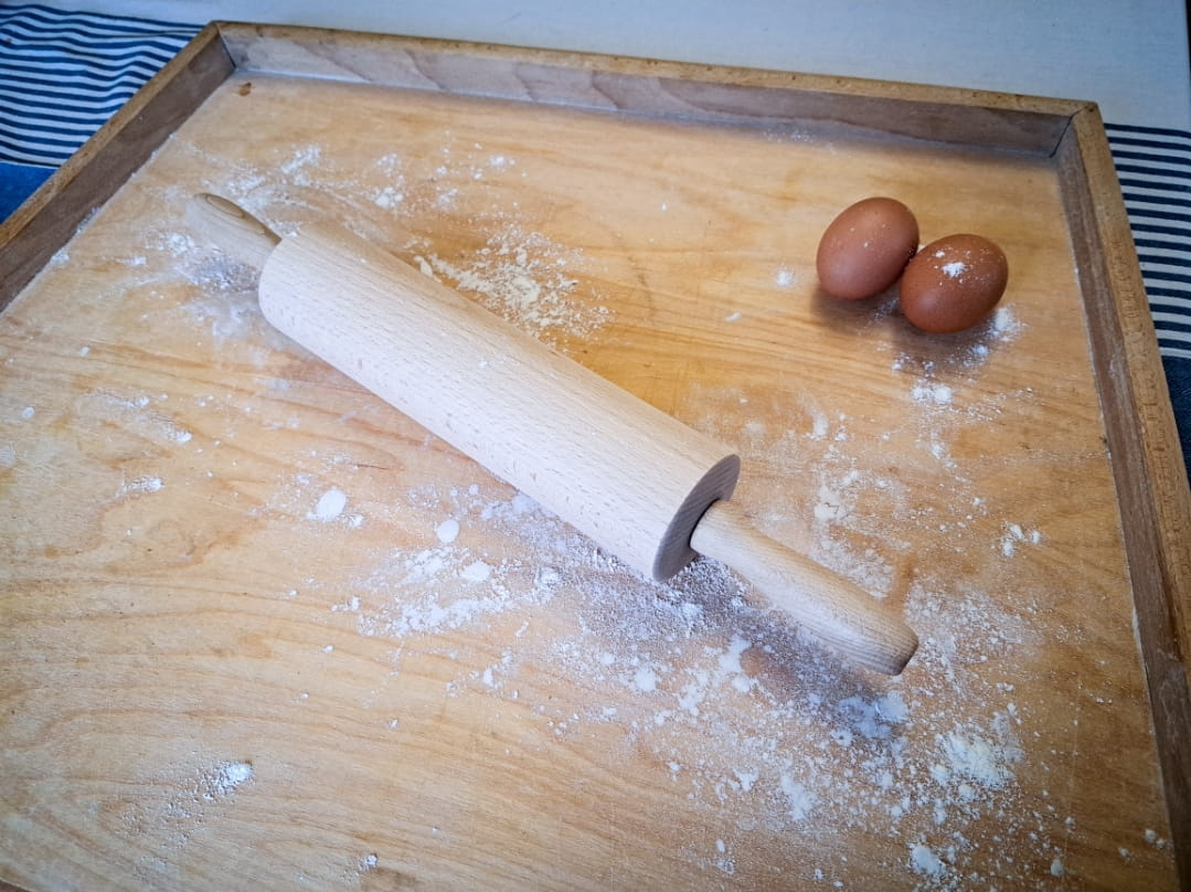 Rotating Rolling Pin With Wire 45 cm | Wooden Kitchen Rolling Pin | Rotating Rolling Pin for Baking | Rolling Pin for Dough | Roller 45 cm