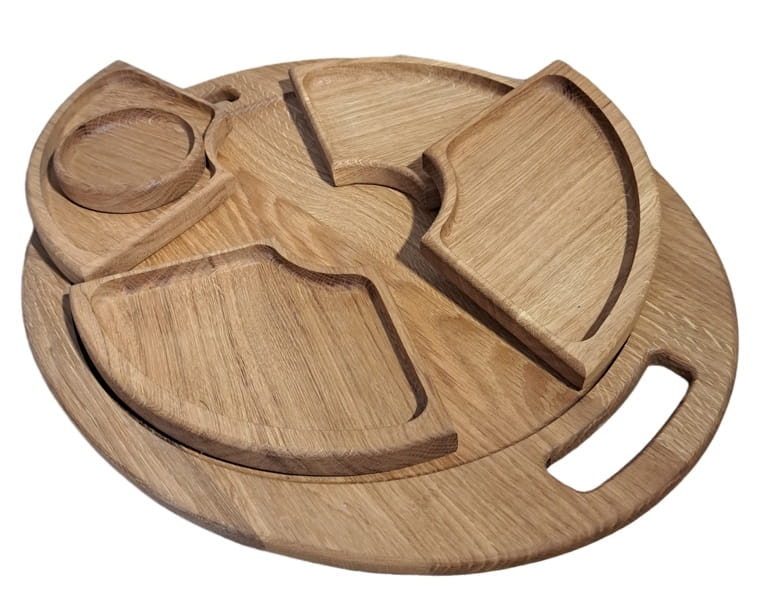 Käse- und Aufschnitt-Servierbrett 6-teilig | Snackset | Käse- und Aufschnittplatte | Servierplatte aus Holz | 6-teiliges Set