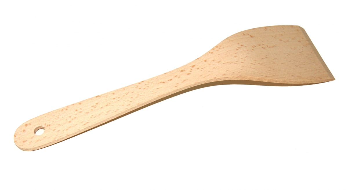 Łopatka drewniana Podgięta Szeroka 31 cm | Szpatułka kuchenna drewniana | Łopatka płaska do smażenia | Łopatka do patelni | Akcesoria kuchenne