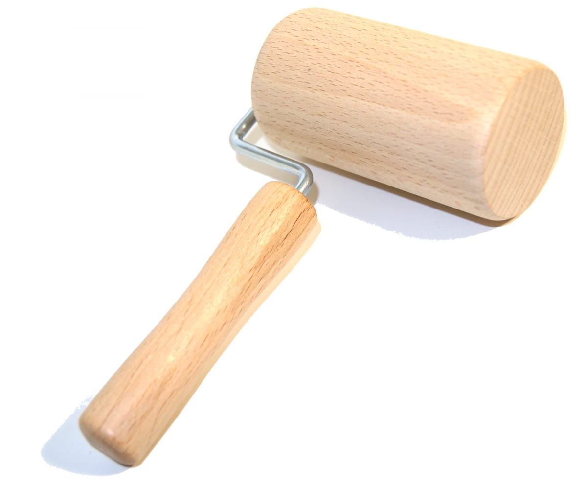 Teigrolle Form drehbar mit Griff klein | Küchen-Nudelholz aus Holz | Rotierende Backwalze | Teigroller | Kleine Heimrolle