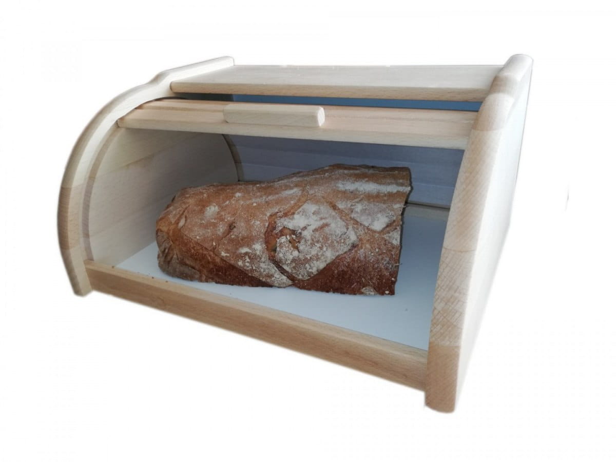 Boîte à pain en bois - grande, brute, naturelle | conteneur à pain | caisse à pain en bois | organisateur de cuisine écologique | bread box