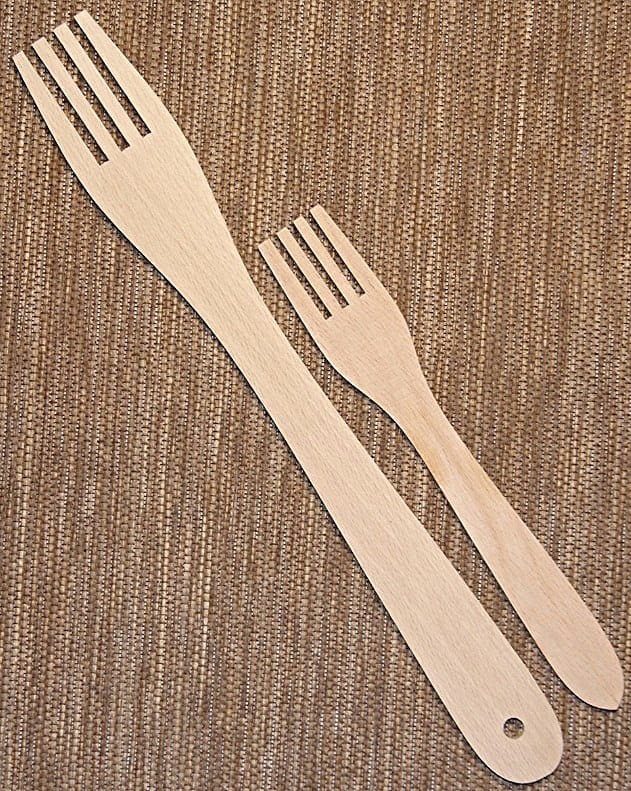 Fourchette en bois 4 dents petite 18 cm | Fourchette écologique jetable | Fourchette en bois biodégradable | Fourchette en bois 18 cm