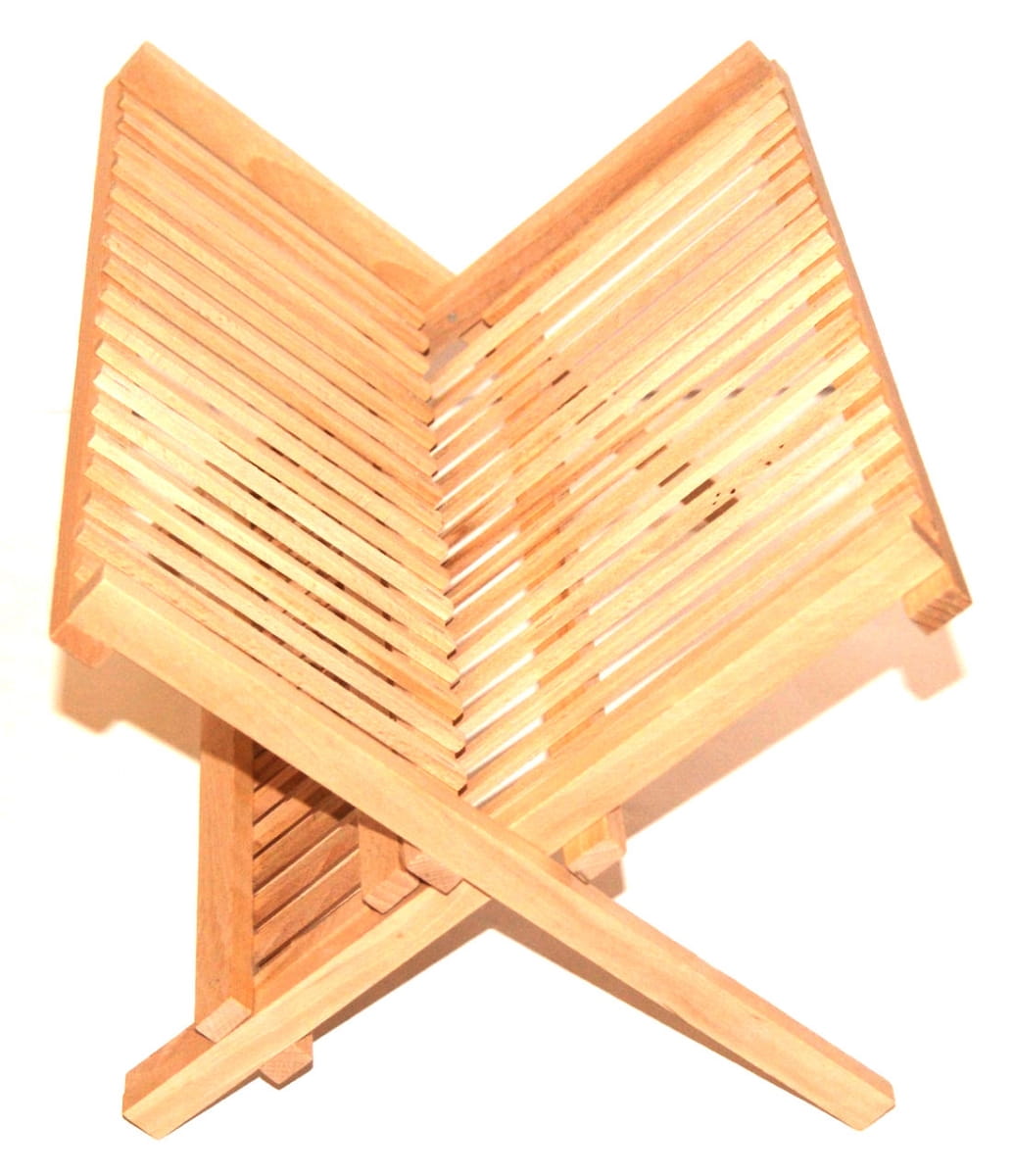 Wooden dish drainer or newspaper stand | Multifunctional kitchen drainer | Wooden organizer | Eco plate and newspaper stand