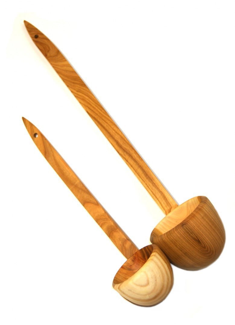 Warzecha, cuillère en bois 36 cm | Cuillère de cuisine en bois de cerisier | Pour le chaudron et la cuisine de plein air | Grande cuillère de cuisson écologique