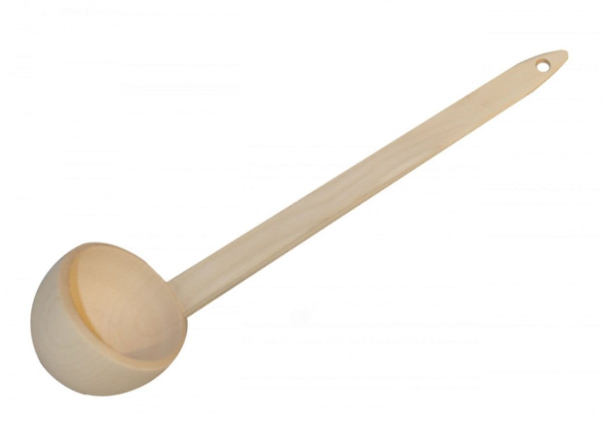 Schöpfkelle, Holzkelle 53 cm | Großer Kessellöffel | Holzschaufel für Feldküche | Kochkelle aus Holz