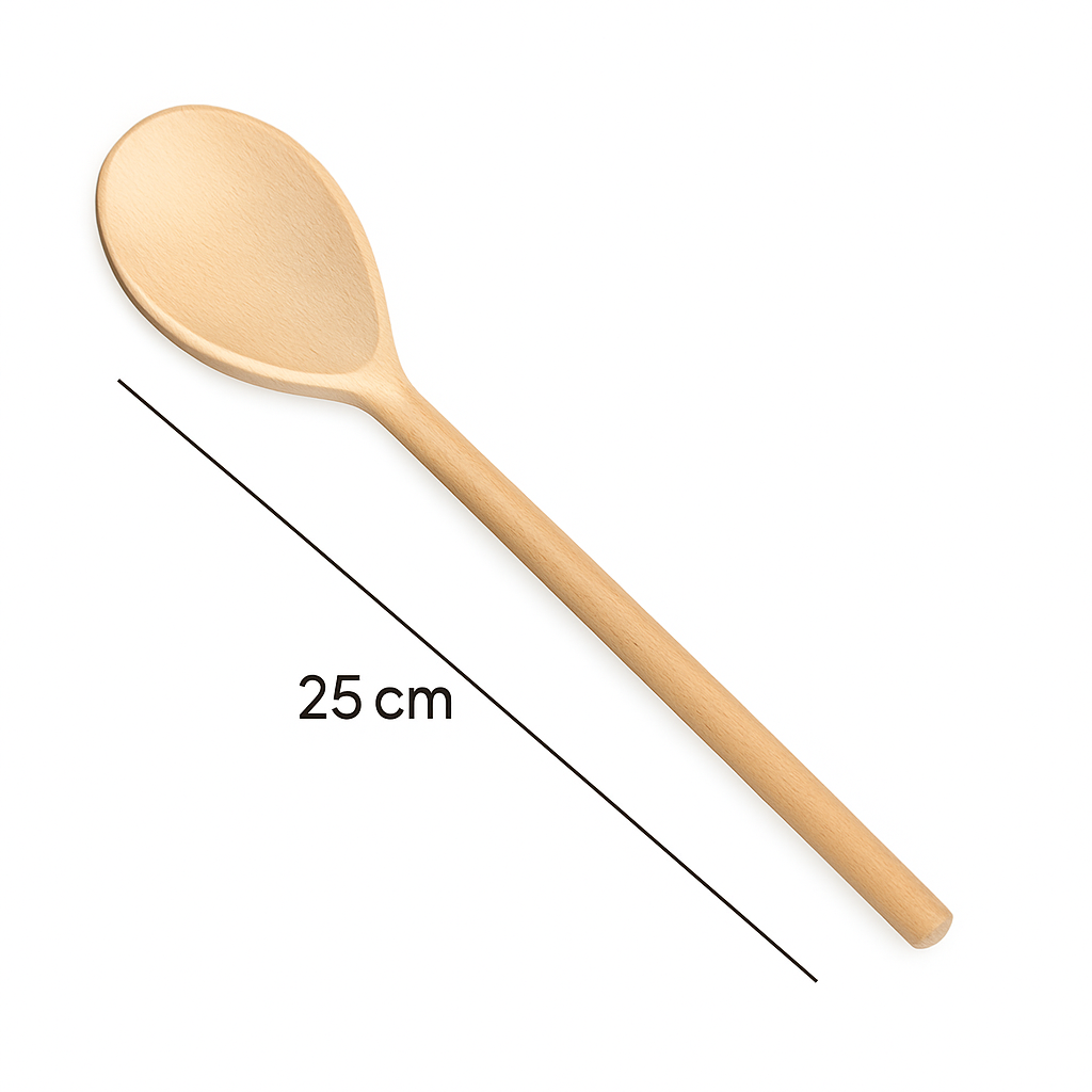 Chłopcy z Rancza / Ranch Boys Drewniana łyżka szwedzka o długości 25 cm na białym tle