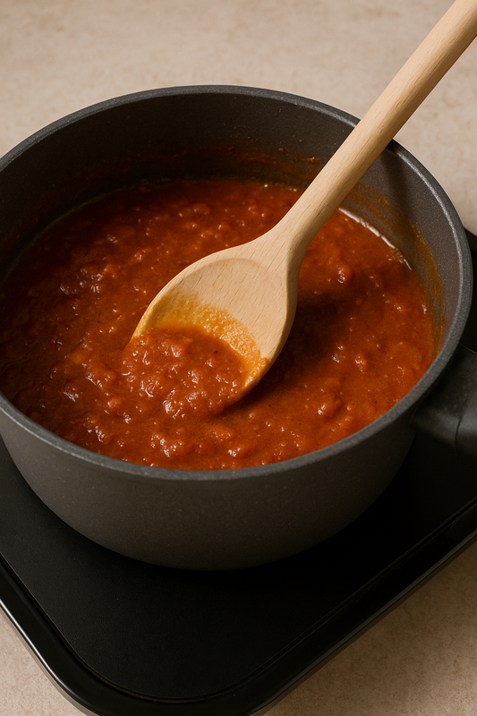 Drewniana łyżka 25 cm mieszająca sos w garnku – ekologiczne akcesorium kuchenne z naturalnego drewna | Chłopcy z Rancza / Ranch Boys