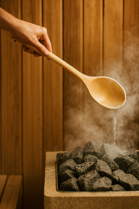 Naturalny czerpak do sauny z drewna, tradycyjny design – Chłopcy z Rancza / Ranch Boys