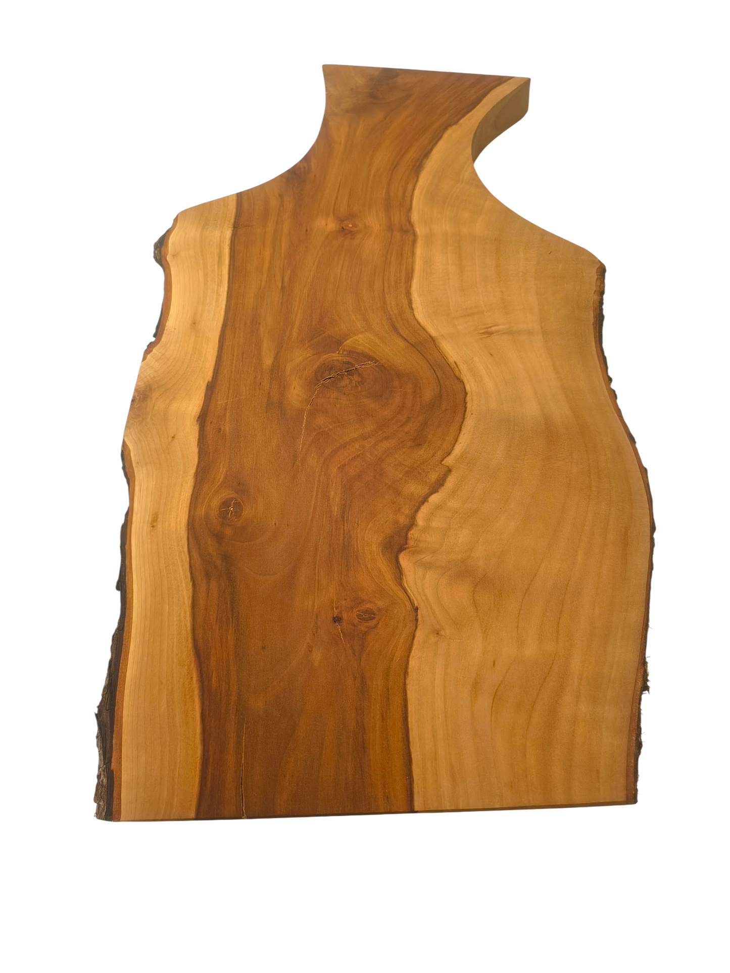 Deska z jabłoni | Deska z drewna jabłoniowego – unikatowa, olejowana, okorowana, naturalna, idealna do kuchni i serwowania