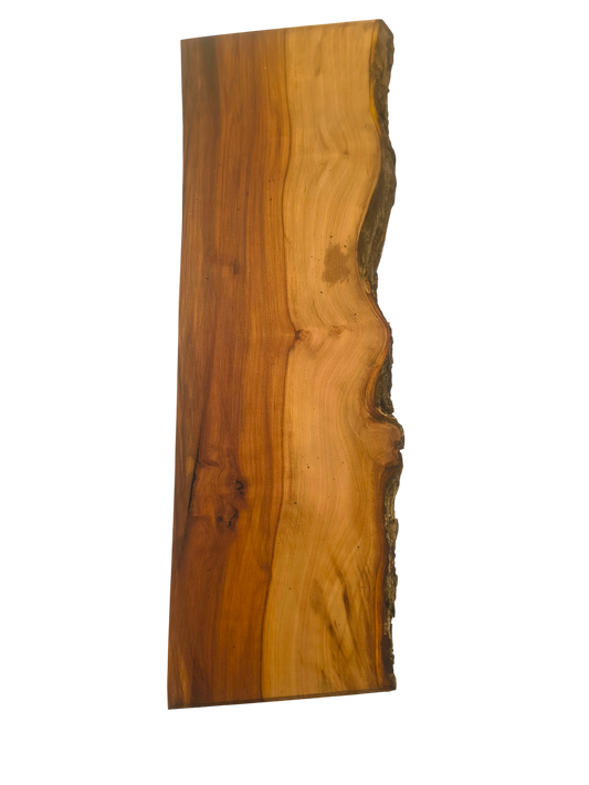 Deska z jabłoni | Deska z drewna jabłoniowego – unikatowa, olejowana, okorowana, naturalna, idealna do kuchni i serwowania