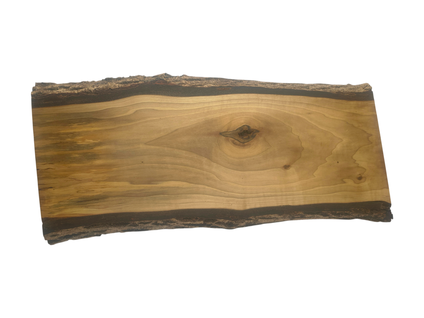 Plank van walnotenhout – uniek, geolied, met natuurlijke schorsrand