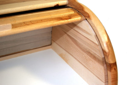 Wooden bread bin - selected wood | natural bread container | impregnated with oil | healthy heartwood | unique design