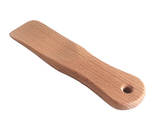 Łyżka do butów z drewna bukowego mini 15 cm | Mała drewniana łyżka do obuwia | Krótka bukowa łyżka do zakładania butów | Naturalne drewno