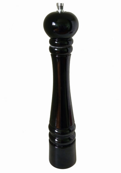 Moulin à poivre et sel avec mécanisme en acier noir 25 cm | moulin de cuisine manuel | mécanisme de broyage en acier | assaisonneur noir