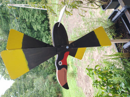 Garden windmill LARGE 47 cm toucan | garden decoration | bird scarer | colorful garden windmill | garden decoration with bird