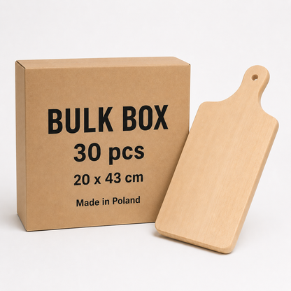 Prostokątne deski bukowe 20×43 cm – Bulk Box 30 szt. do graweru i personalizacji – Chłopcy z Rancza 