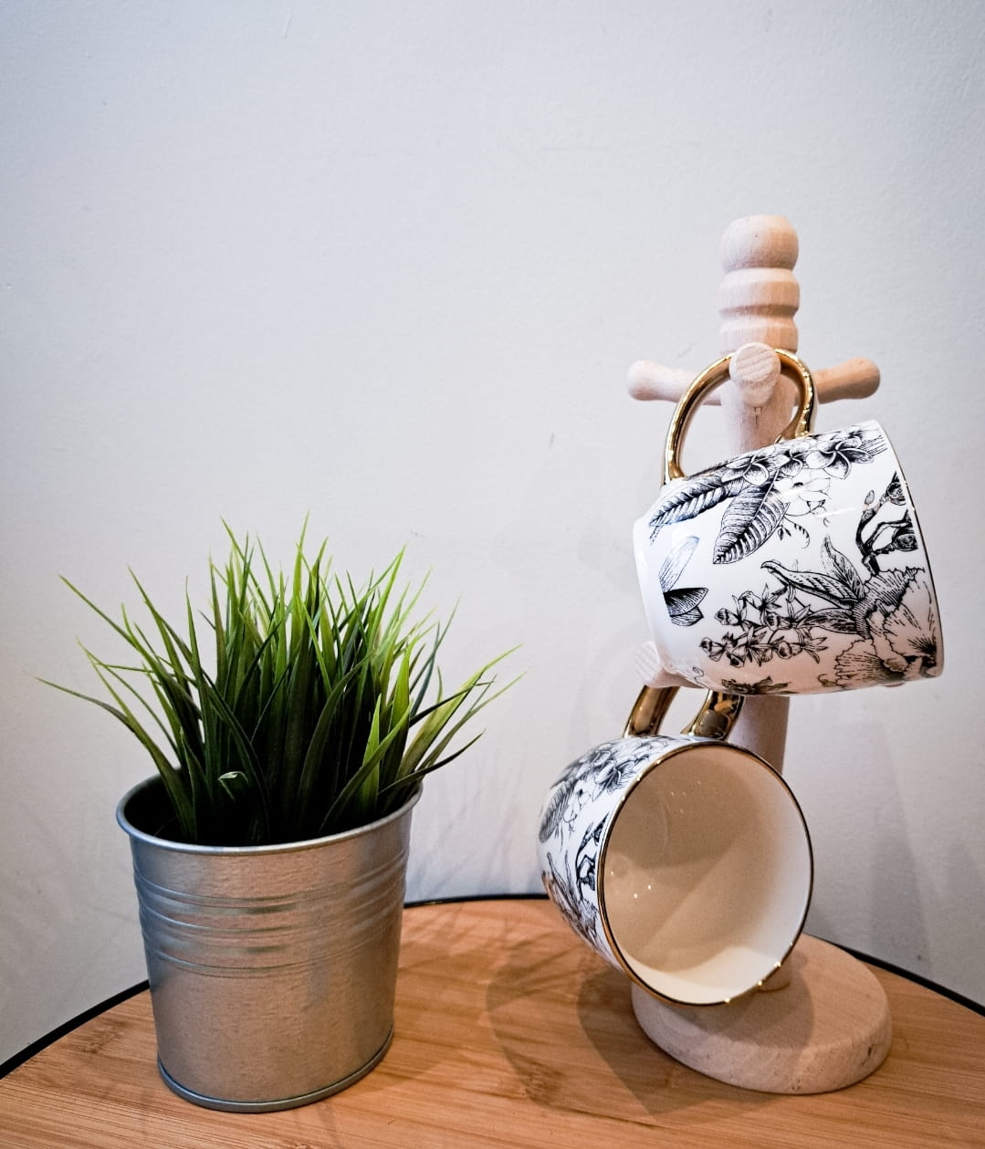 Stojak Na Kubki 32 cm | Wieszak Na Filiżanki | Metalowy Uchwyt Na Kubki | Stojak Kuchenny Na Kubki | Organizer Kubków | Cup Holder