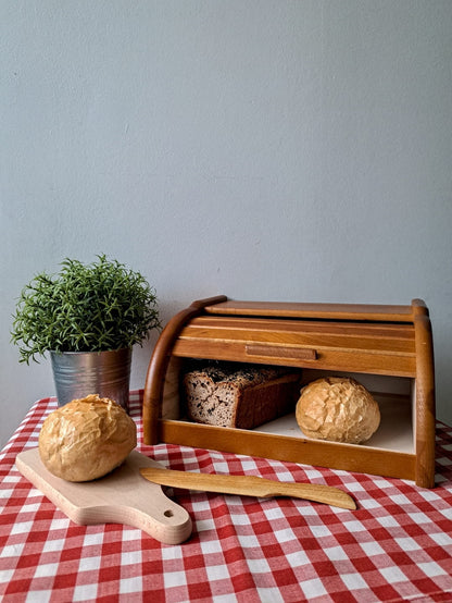 Chlebak drewniany - duży dąb | pojemnik na pieczywo | drewniany organizer na chleb | praktyczny schowek kuchenny | naturalny dębowy chlebak