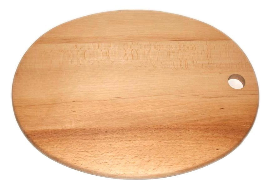 Deska do krojenia drewniana owalna 38 cm HIT | Owalna deska kuchenna z drewna | Deska drewniana do serwowania | Drewniana podstawka do krojenia