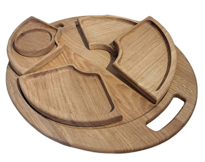 Käse- und Aufschnitt-Servierbrett 6-teilig | Snackset | Käse- und Aufschnittplatte | Servierplatte aus Holz | 6-teiliges Set