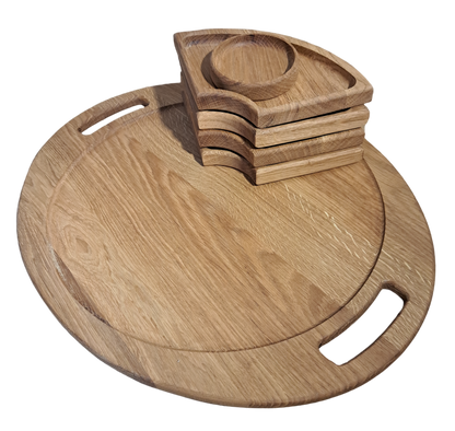 Käse- und Aufschnitt-Servierbrett 6-teilig | Snackset | Käse- und Aufschnittplatte | Servierplatte aus Holz | 6-teiliges Set