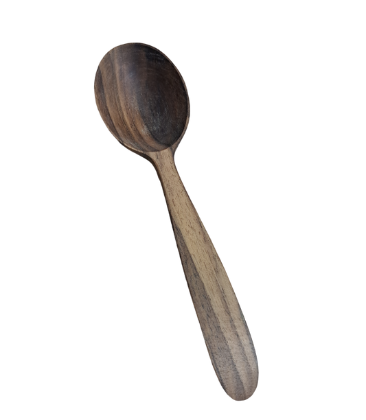 Łyżka z drewna orzechowego średnia 22 cm | Łyżka drewniana orzechowa | Naturalna łyżka kuchenna | Ekologiczna łyżka do gotowania i serwowania