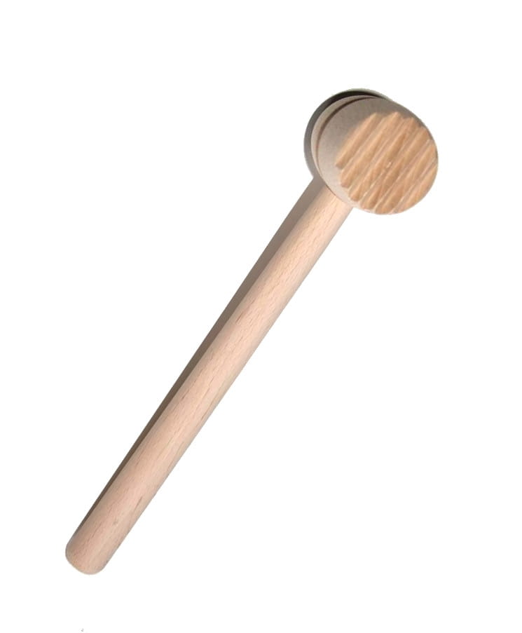 Maillet en bois pour la viande avec 1 embout en métal 29cm | Marteau de cuisine pour attendrir la viande | Maillet en bois avec embout en métal