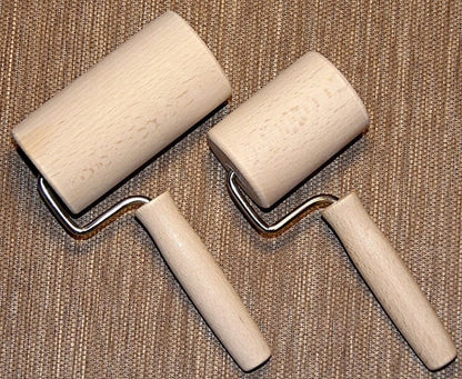 Teigrolle Form drehbar mit Griff klein | Küchen-Nudelholz aus Holz | Rotierende Backwalze | Teigroller | Kleine Heimrolle