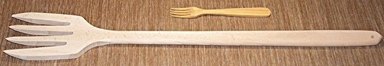 Warzecha, Widelec drewniany do kuchni polowej lub kotła 82 cm | Łyżka drewniana | Drewniany widelec kuchenny | Akcesoria do gotowania