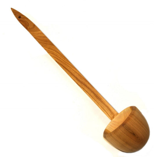 Warzecha, chochla drewniana 53 cm z drewna czereśniowego | duża łyżka drewniana | chochla do kotła | łyżka do kuchni polowej | drewniana łopla