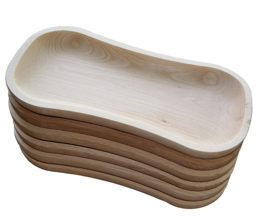 Talerz Drewniany Zestaw 6 Szt - Niecka Patera | Komplet Drewnianych Talerzy | Naturalna Drewniana Taca | Drewniany Półmisek do Serwowania