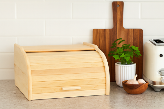 Boîte à pain en bois - petite, brute, naturelle | conteneur à pain | caisse en bois pour le pain | boîte à pain | organisateur écologique